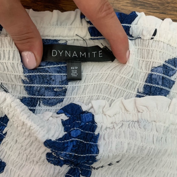 White & Blue Flower Dress - Picture 5 of 5